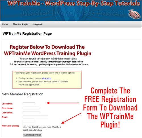 WPTrainMe FREE Plugin Edition