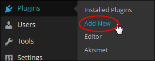 Plugins Menu - Add New