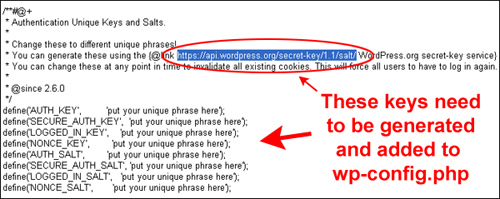 WordPress Security Keys