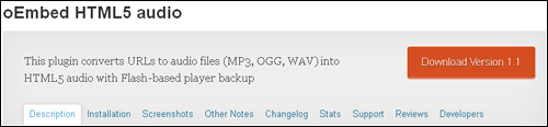 WordPress Plugin - oEmbed HTML5 Audio