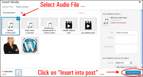 How To Insert Audio Files Into Your WordPress Posts And Pages